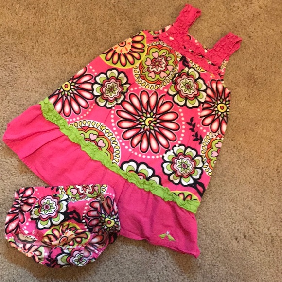 12 MONTHS: FLORAL DRESS AND BLOOMERS SET - Picture 2 of 6